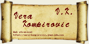 Vera Kompirović vizit kartica